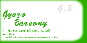 gyozo barsony business card
